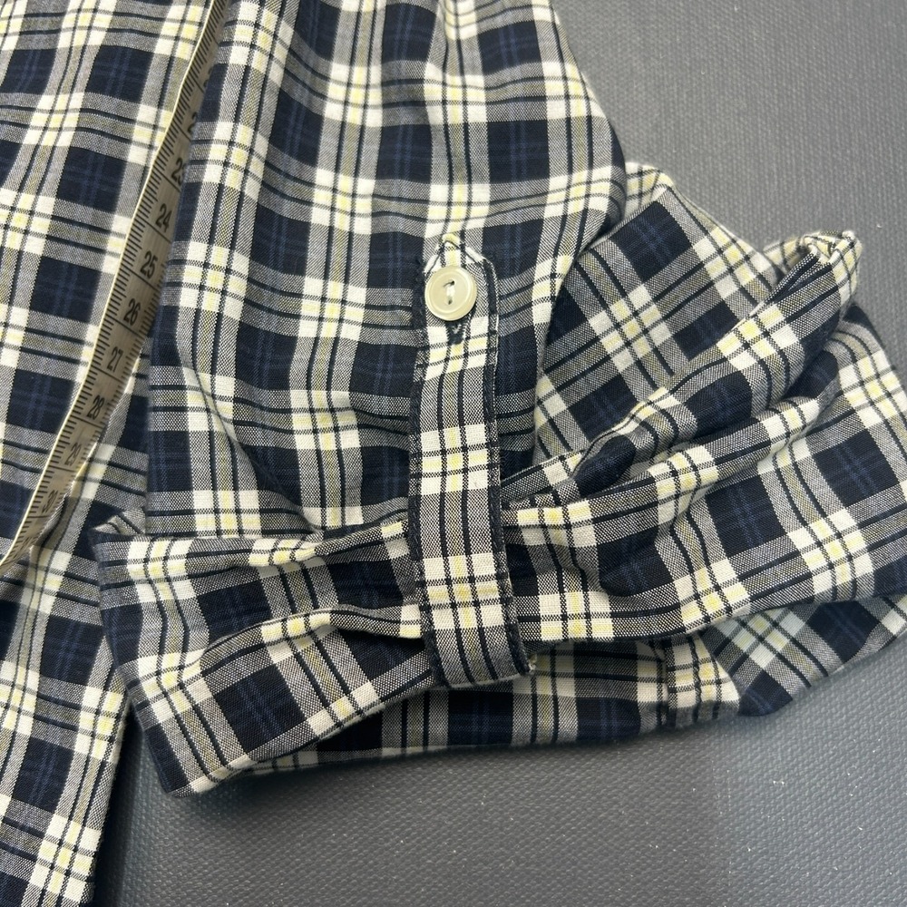 Lucky Brand Plaid Blouse Women's Size Small Black White Gingham 3/4 Sleeve Top - Picture 4 of 11